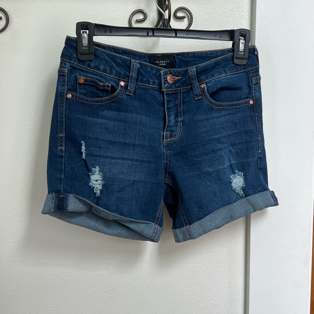 Celebrity Pink Dark Blue Jean Shorts